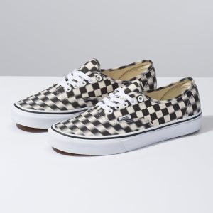 Vans Erkek Spor Ayakkabı Blur Check Authentic Siyah/Beyaz | 36393-619